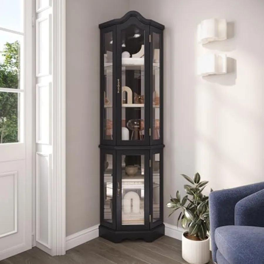 Kitchen - Vitrine de vidro com iluminação em