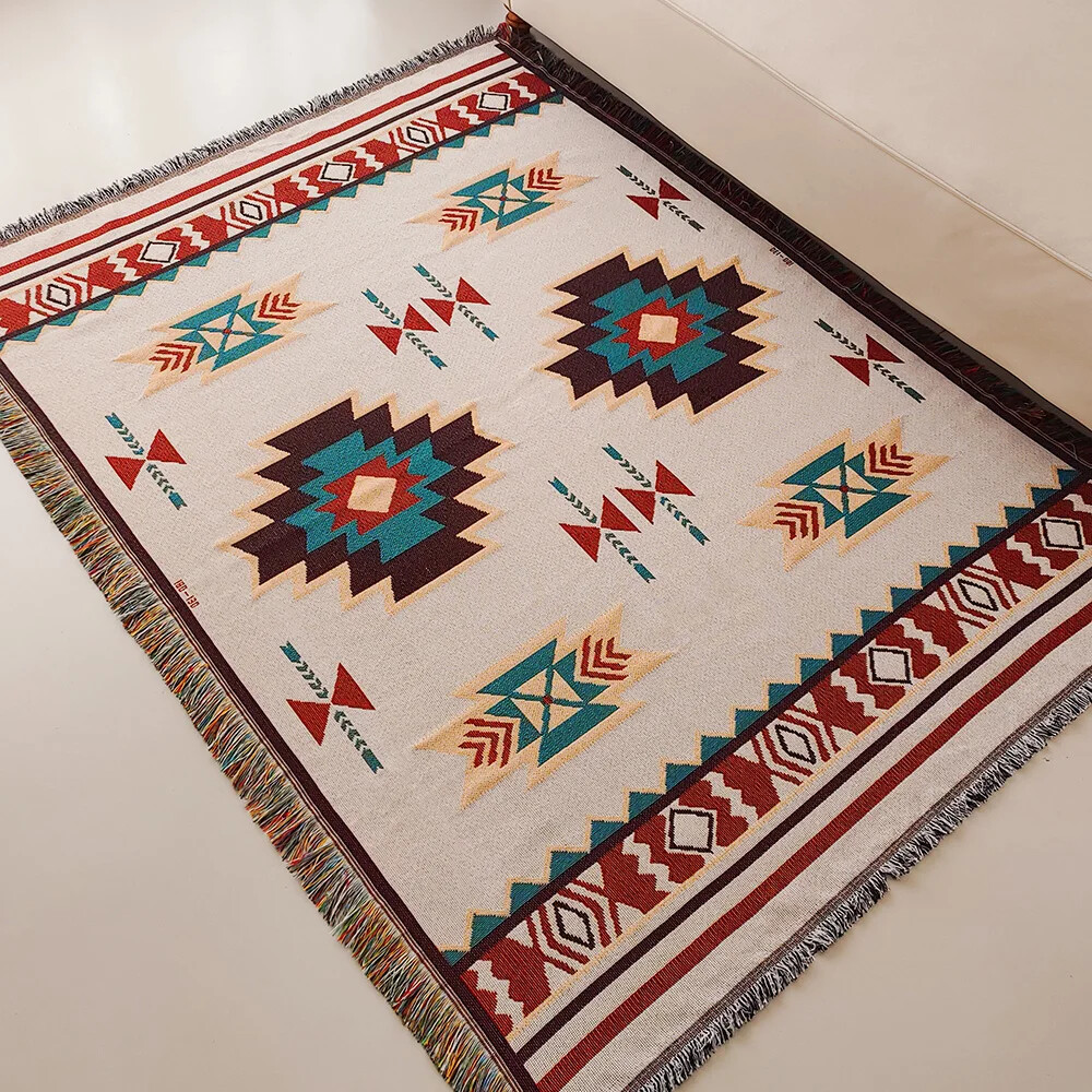 Cobertor boêmio asteca de gran - Boho Throw Blanket Fringe avaliação e preço