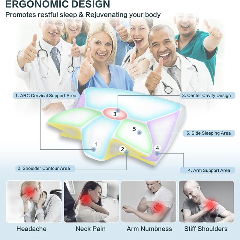 Almofada Ortopédica Contornada - Memory Foam Orthopedic Pillow Neck Pain avaliação e preço