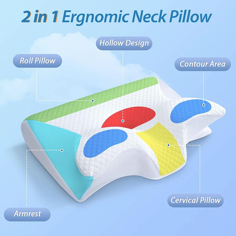 1 almofada cervical de espuma  - Memory Foam Orthopedic Pillow Neck Pain avaliação e preço