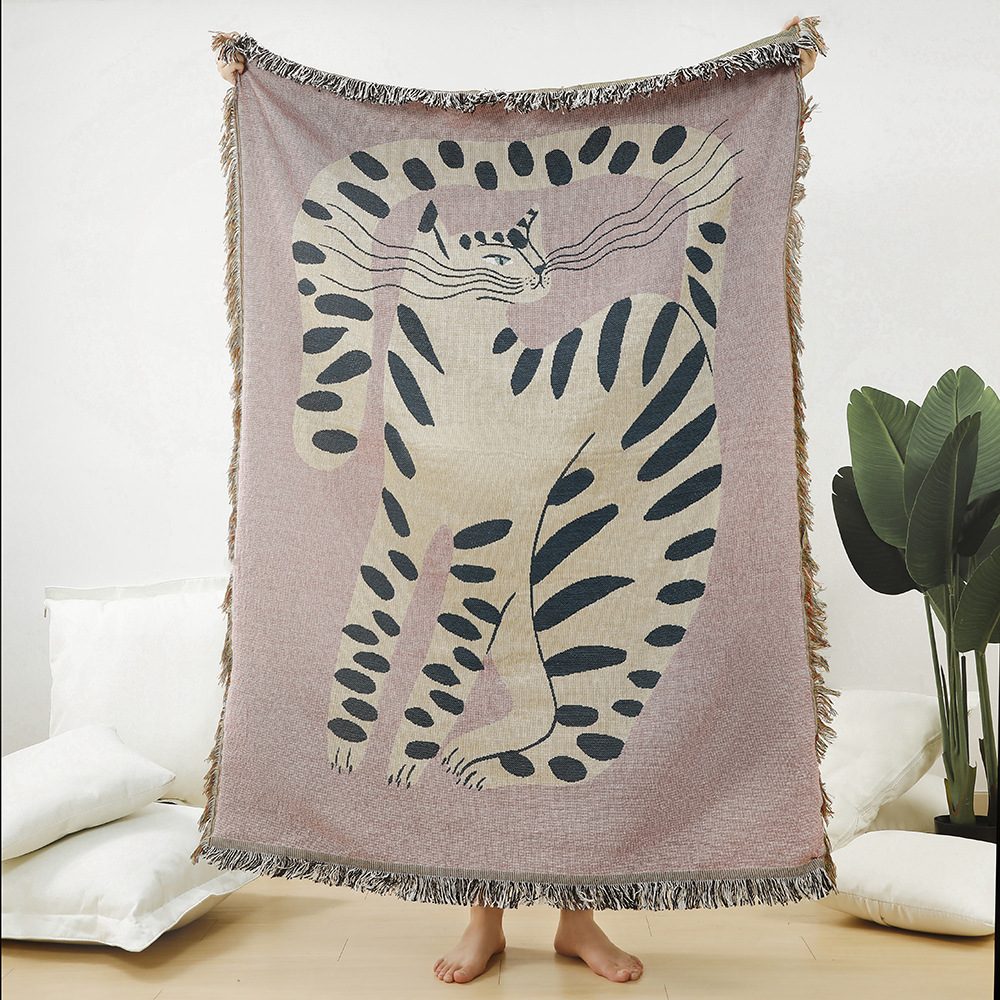 Manta Decorativa Jacquard Abst - Boho Throw Blanket Fringe avaliação e preço